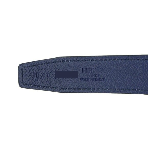 Hermes Constance Belt Logo Black Navy Silver Swift Veau main image 10